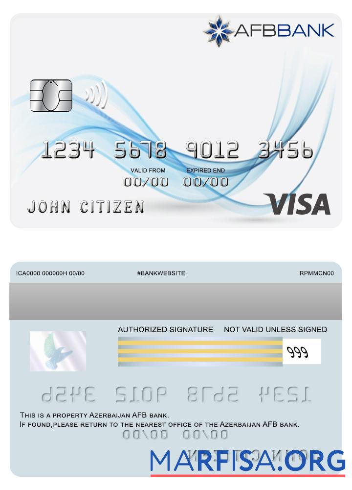 Downloadable Azerbaijan AFB bank visa card download for verification